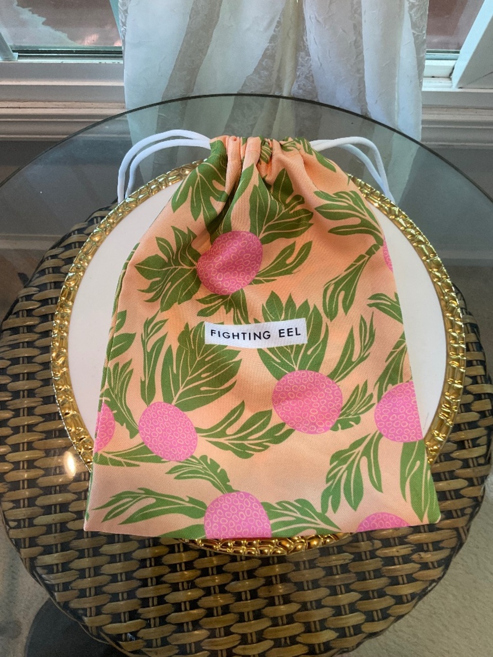 Fighting Eel Ulu Breadfruit Drawstring Bag